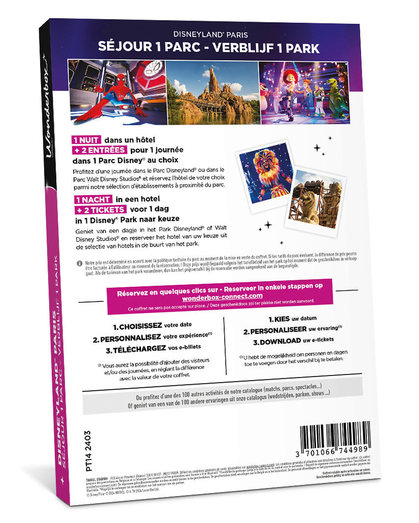 Disneyland® Paris - 1 jour / 1 parc / 1 nuit