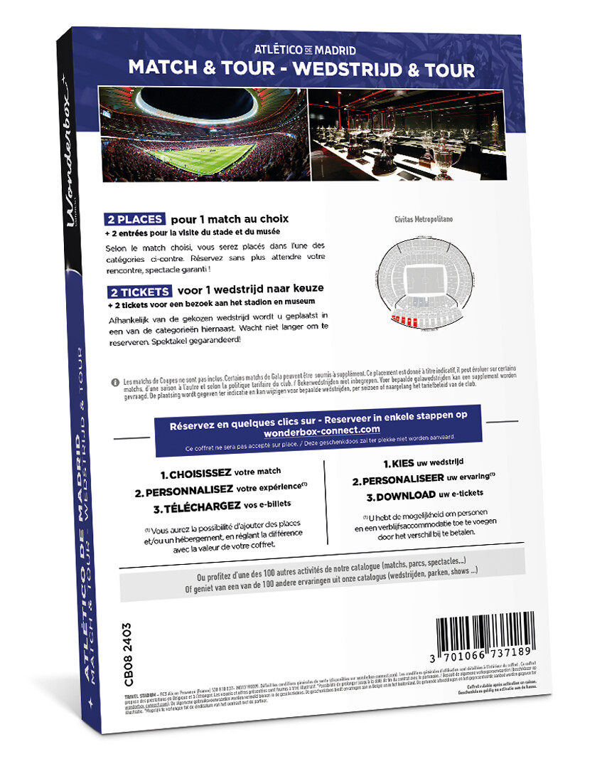 Atlético de Madrid - Match & Tour - 2 places